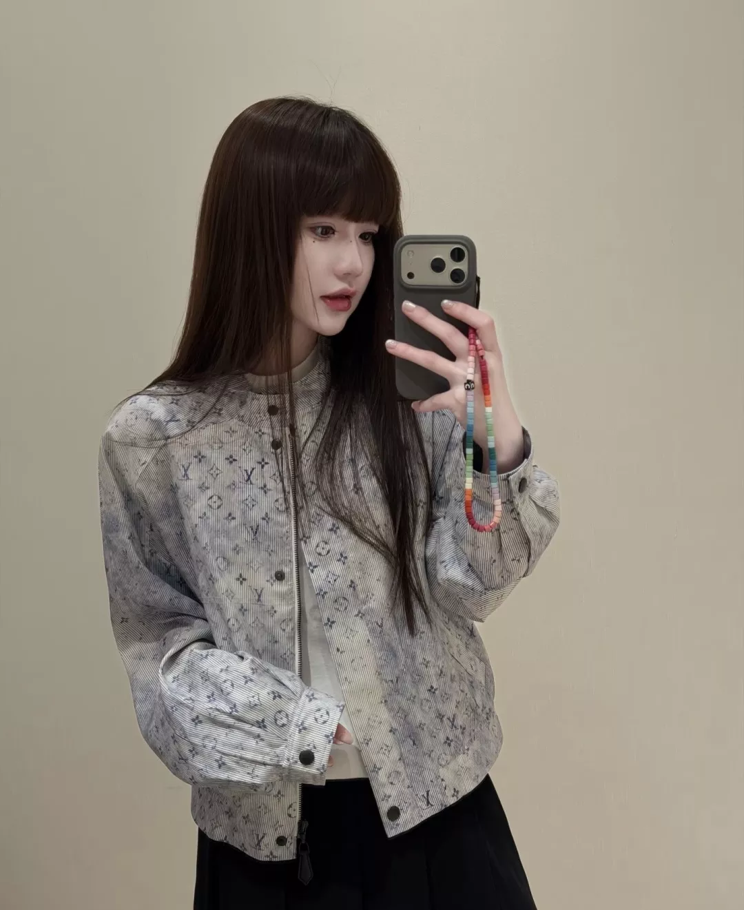 루이비통 수묵 프린트 실크 여성용 버튼 재킷 상세 이미지 12