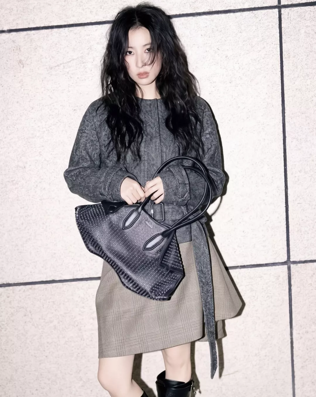 알렉산더맥퀸 헤링본 울 벨트 여성용 쇼트 코트 상세 이미지 17