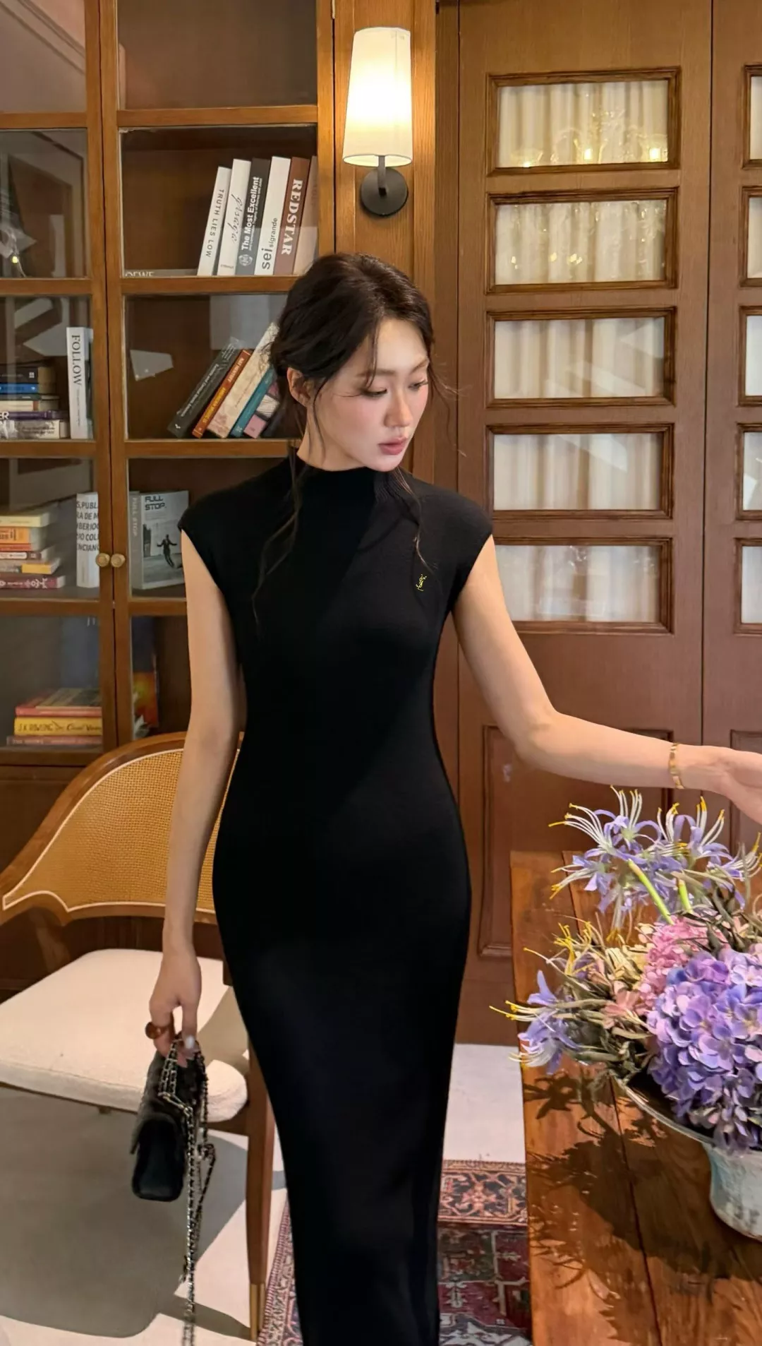 입생로랑 반하이넥 골지 울 여성용 원피스 상세 이미지 29