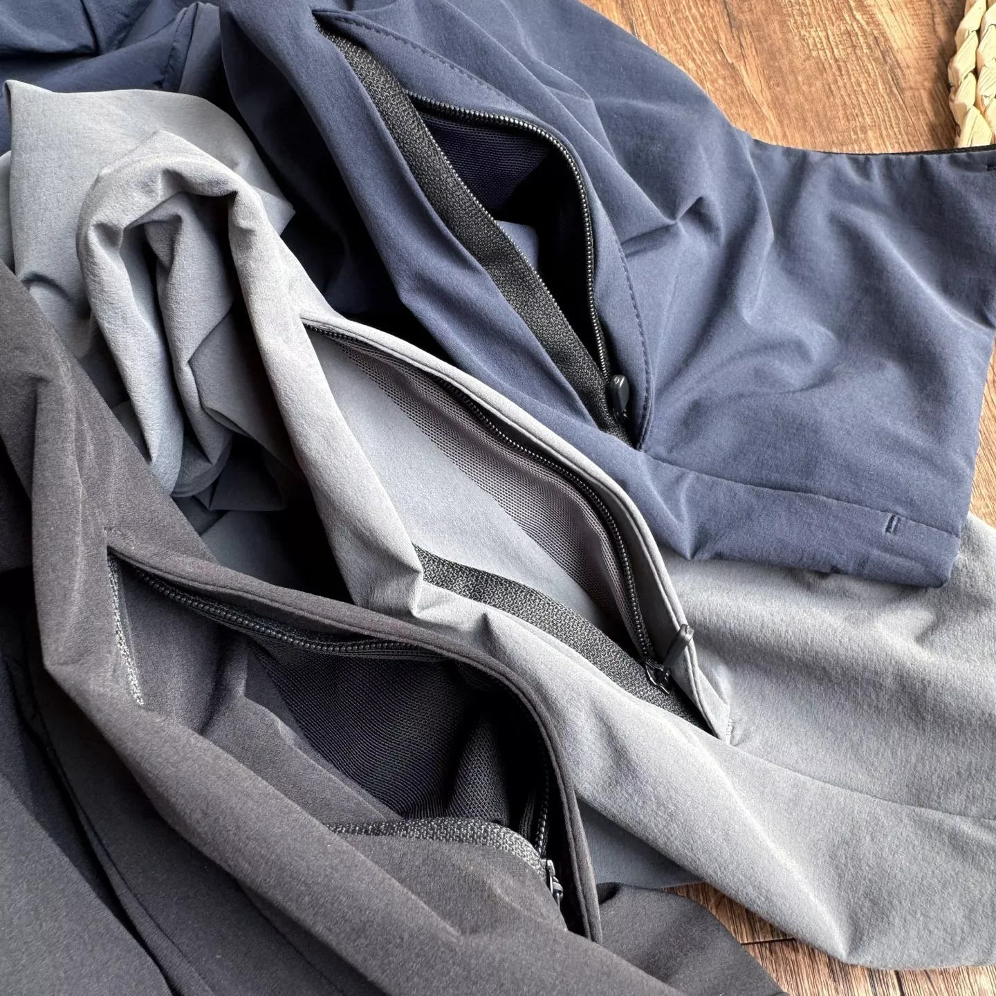 온러닝 사방 신축 무지 남녀공용 후드 재킷 상세 이미지 12