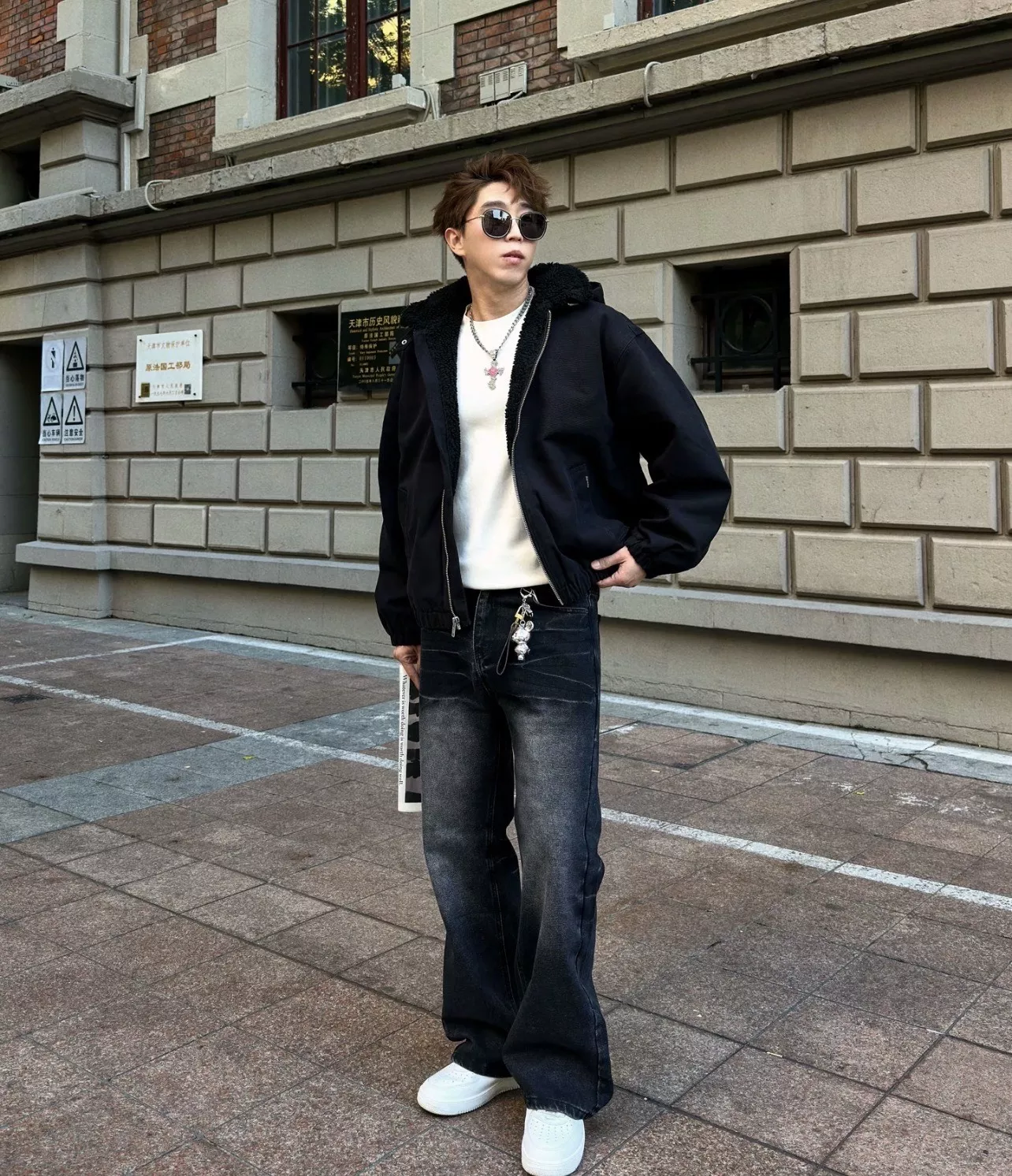 슈프림 자수 인조 양털 남녀공용 후드 재킷 상세 이미지 37