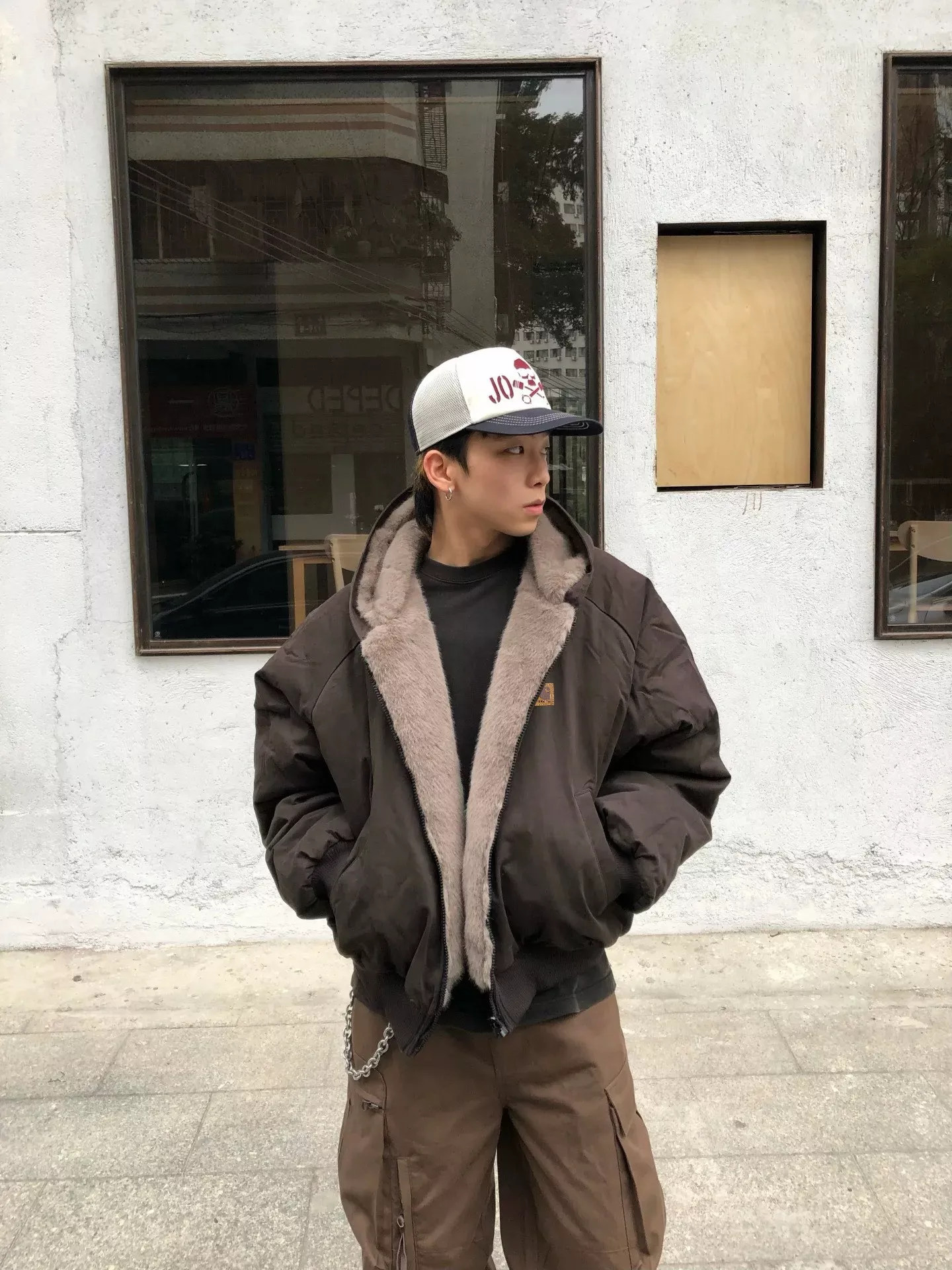 칼하트 리버서블 후드 남녀공용 후드 재킷 상세 이미지 5