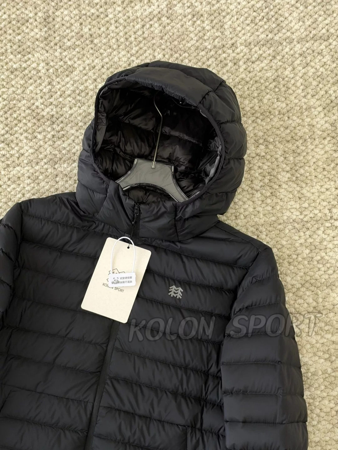 코오롱스포츠 경량 후드 퀼팅 남녀공용 쇼트 패딩 상세 이미지 9
