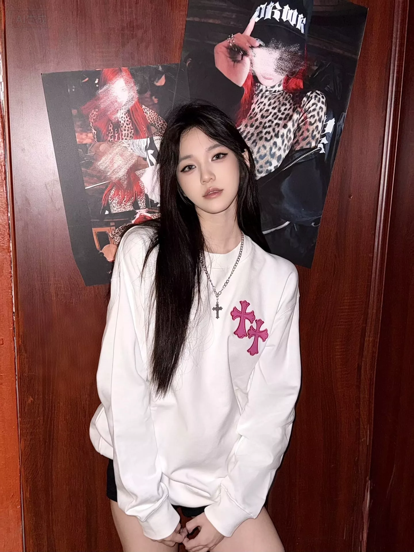 크롬하츠 십자가 자수 남녀공용 맨투맨 티셔츠 상세 이미지 26