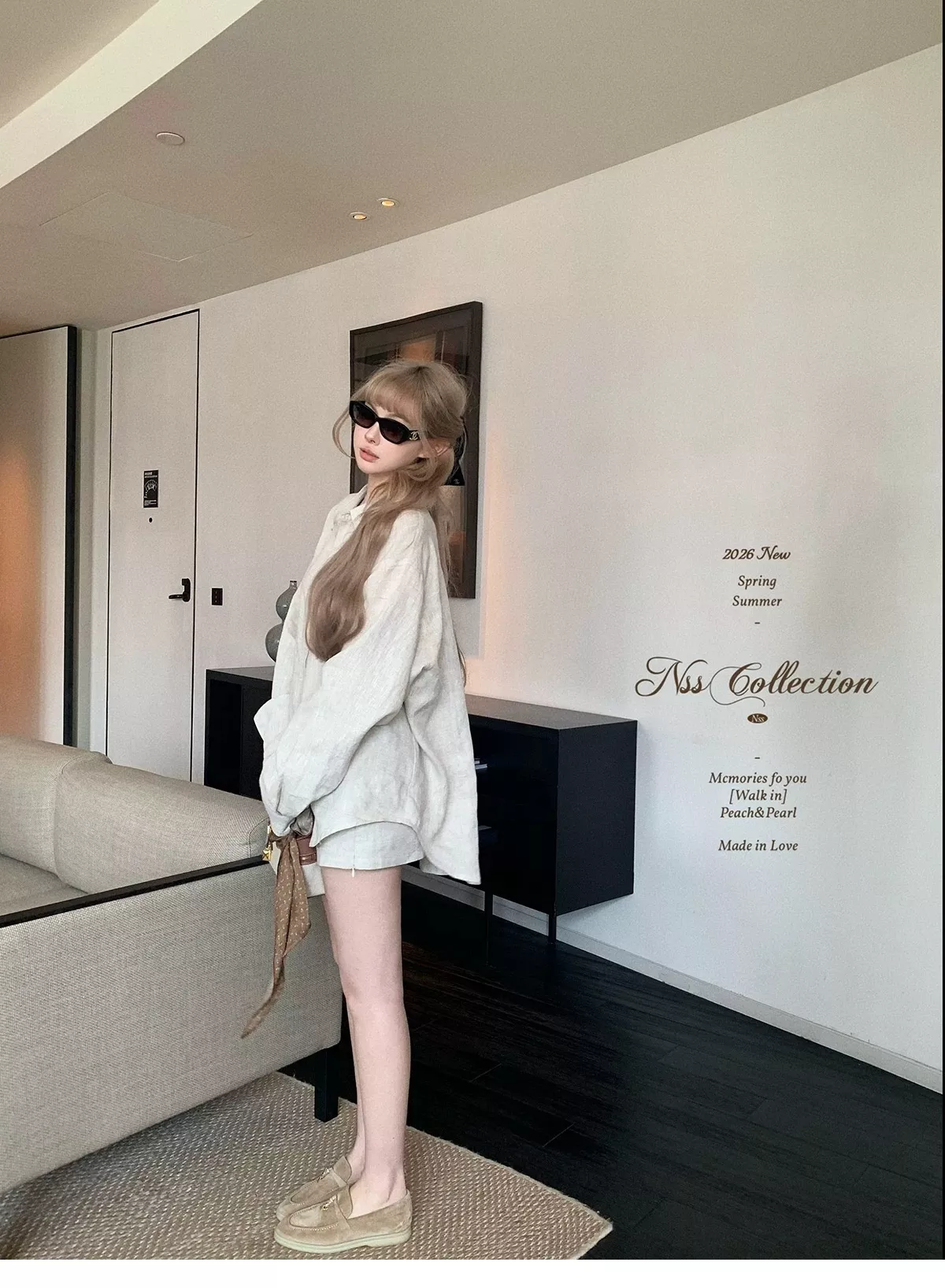 노브랜드 말 자수 셔츠 스커트 여성용 투피스 상세 이미지 23