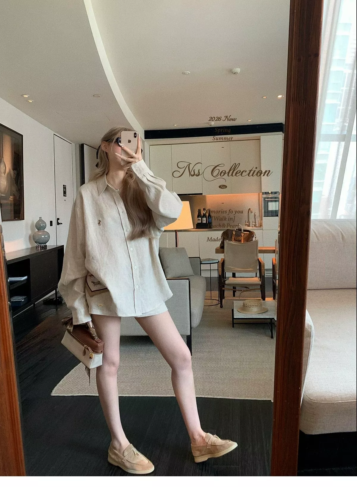 노브랜드 말 자수 셔츠 스커트 여성용 투피스 상세 이미지 27
