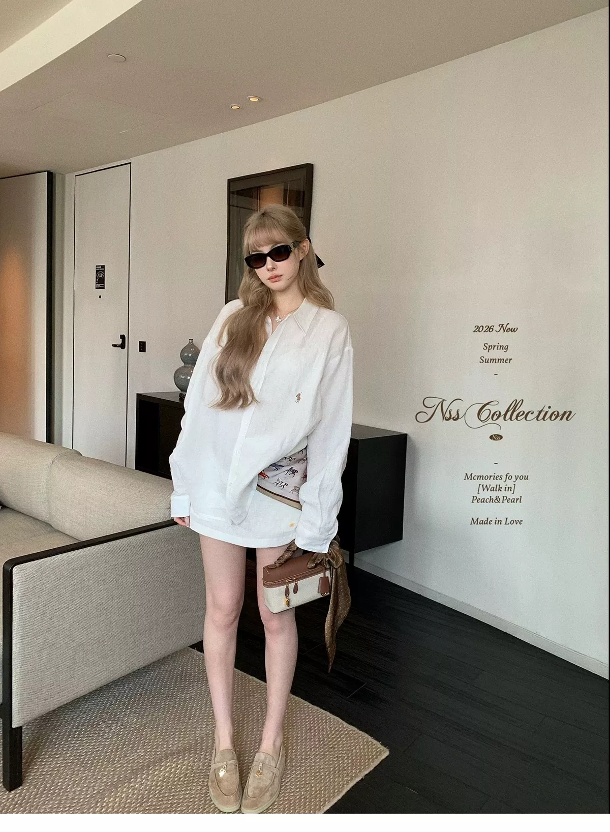 노브랜드 말 자수 셔츠 스커트 여성용 투피스 상세 이미지 46