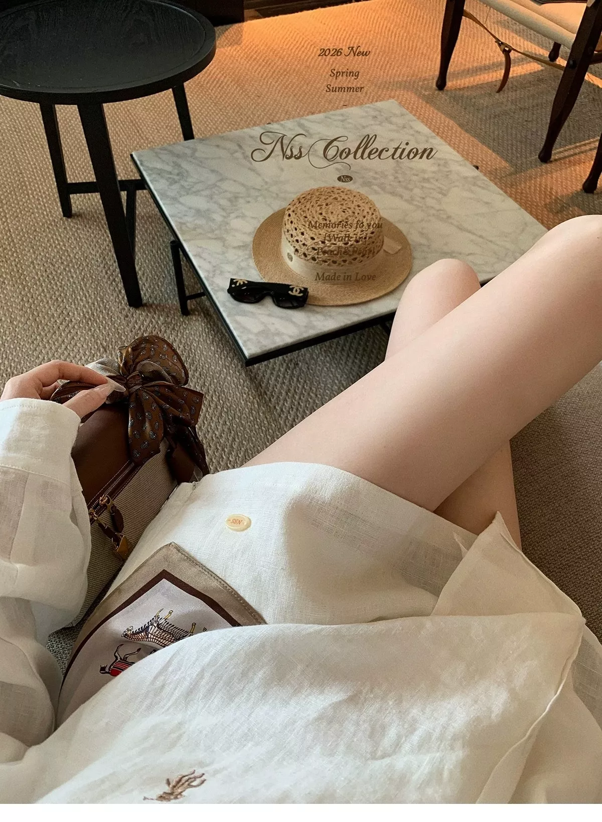 노브랜드 말 자수 셔츠 스커트 여성용 투피스 상세 이미지 49