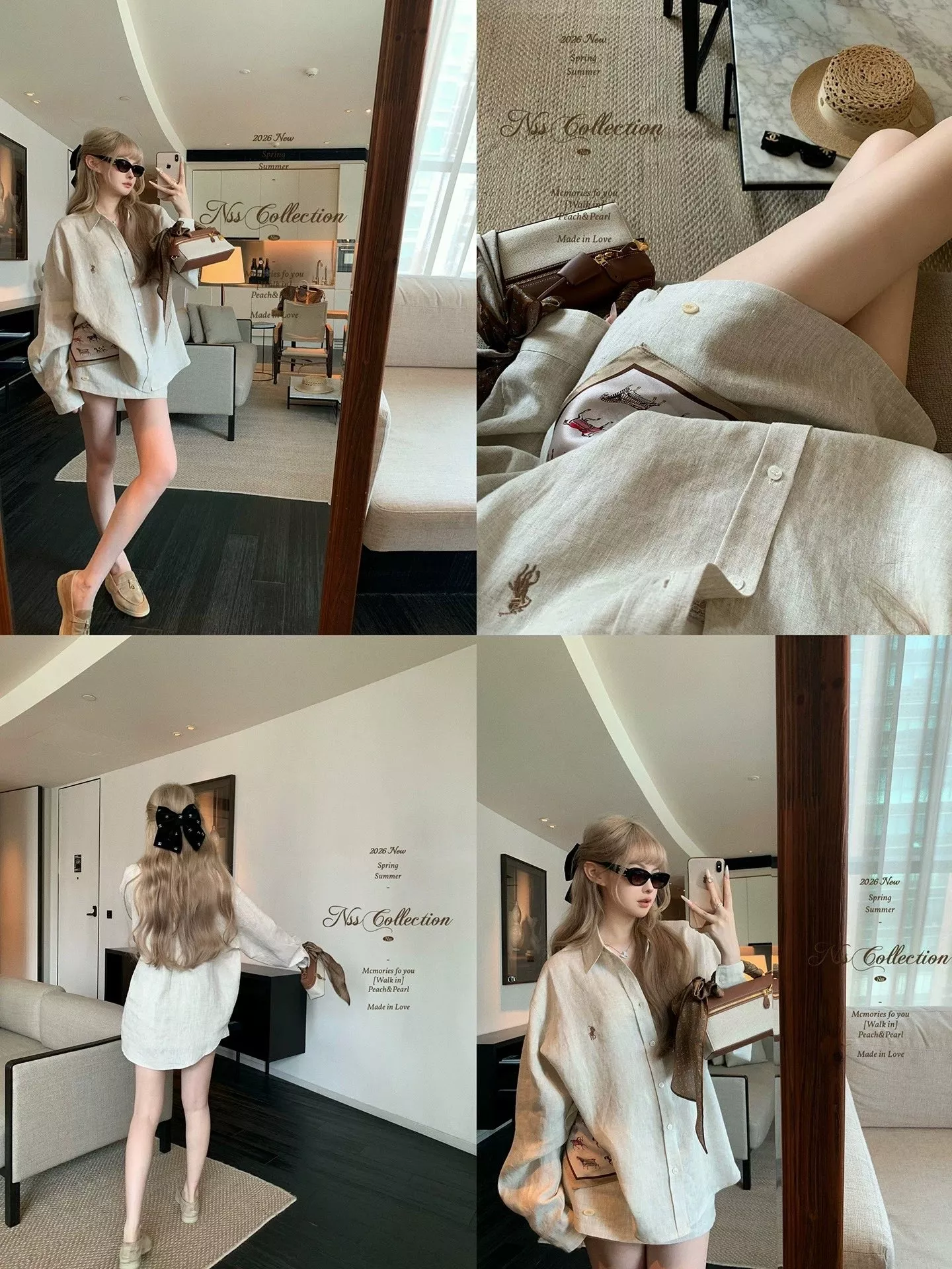노브랜드 말 자수 셔츠 스커트 여성용 투피스 상세 이미지 50