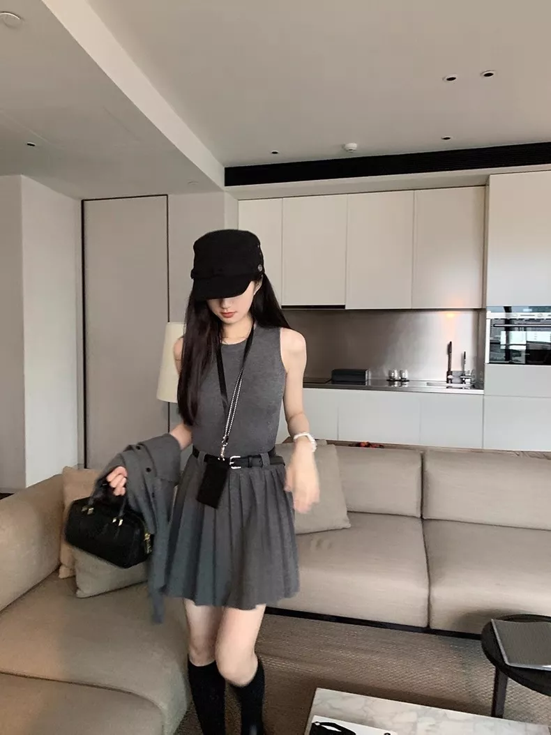 노브랜드 플리츠 원피스 가디건 여성용 투피스 상세 이미지 38