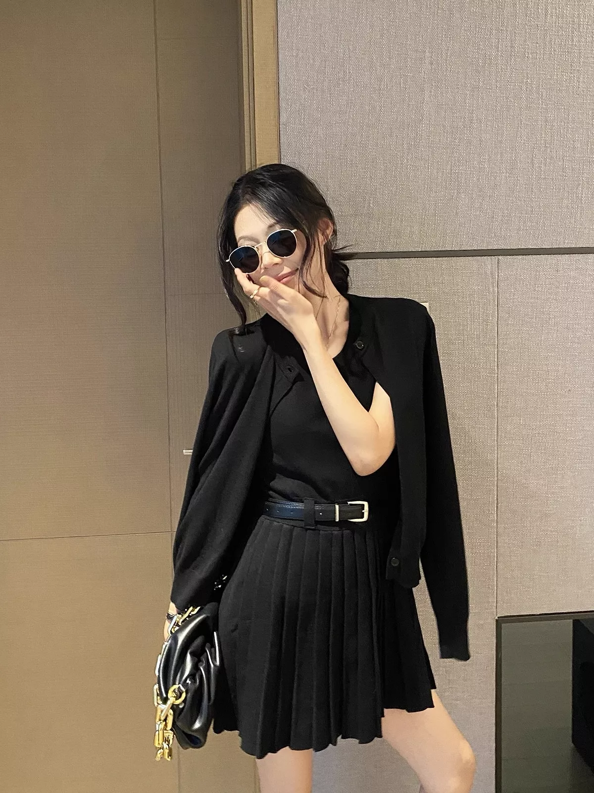 노브랜드 플리츠 원피스 가디건 여성용 투피스 상세 이미지 41
