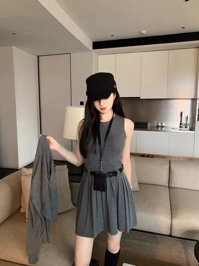 노브랜드 플리츠 원피스 가디건 여성용 투피스 상세 이미지 59