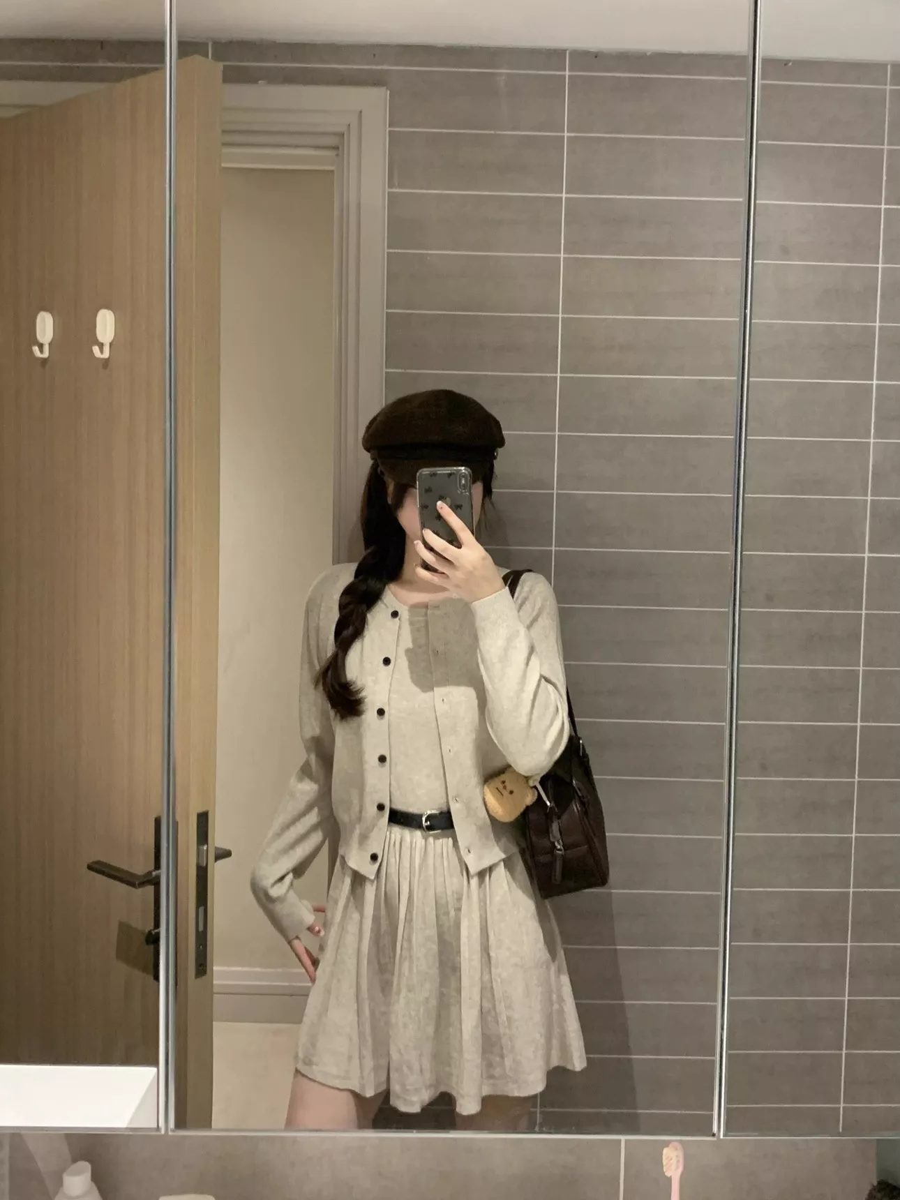 노브랜드 플리츠 원피스 가디건 여성용 투피스 상세 이미지 62