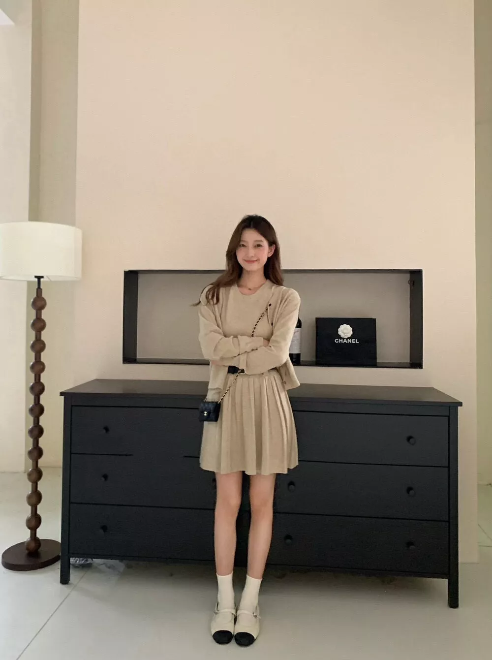 노브랜드 플리츠 원피스 가디건 여성용 투피스 상세 이미지 66