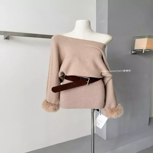노브랜드 사선넥 벨트 니트 여성용 투피스