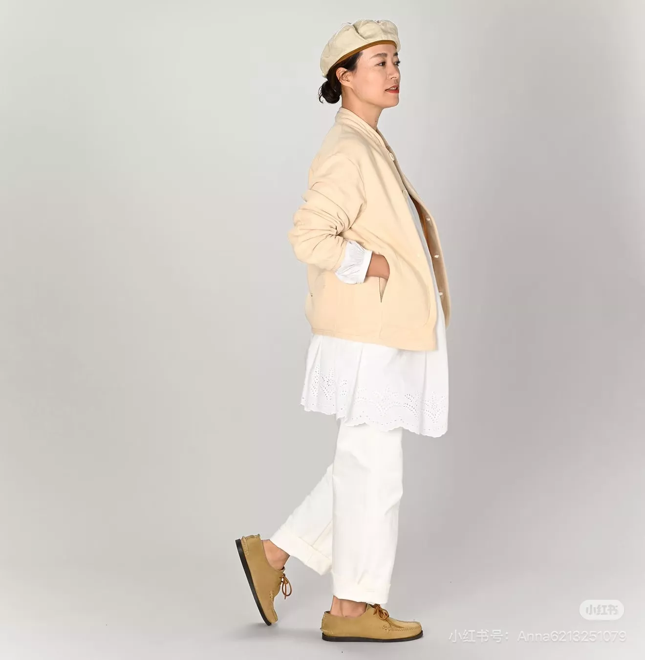 포티파이브알 스탠드넥 테리 여성용 버튼 재킷 상세 이미지 20