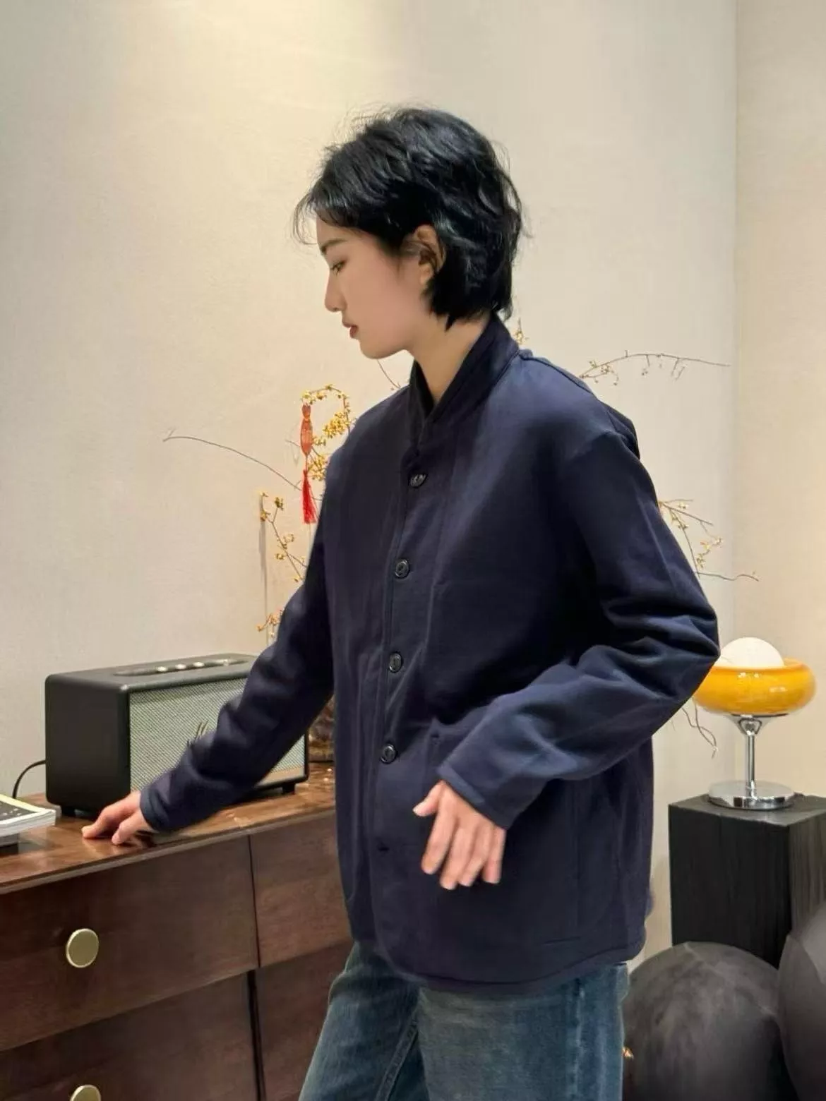 포티파이브알 스탠드넥 테리 여성용 버튼 재킷 상세 이미지 28