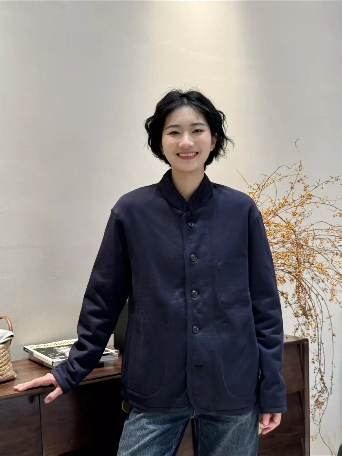 포티파이브알 스탠드넥 테리 여성용 버튼 재킷 상세 이미지 29