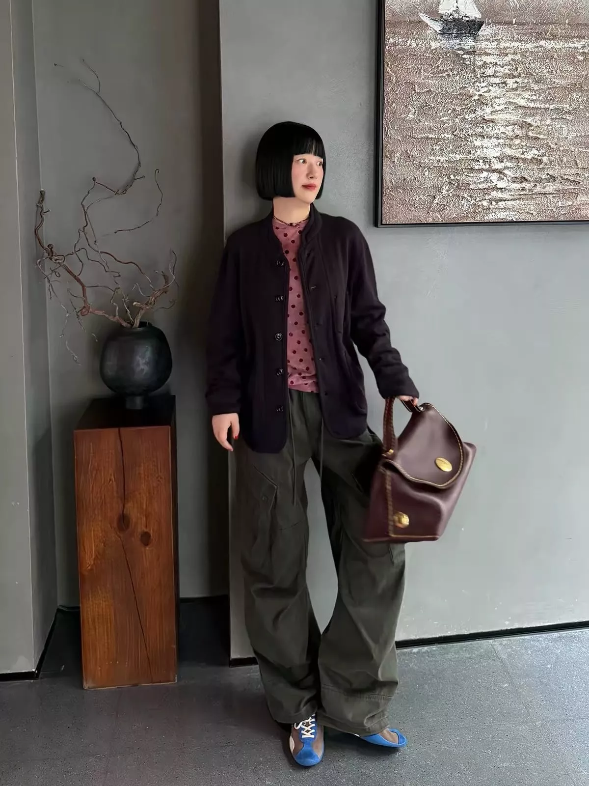 포티파이브알 스탠드넥 테리 여성용 버튼 재킷 상세 이미지 31
