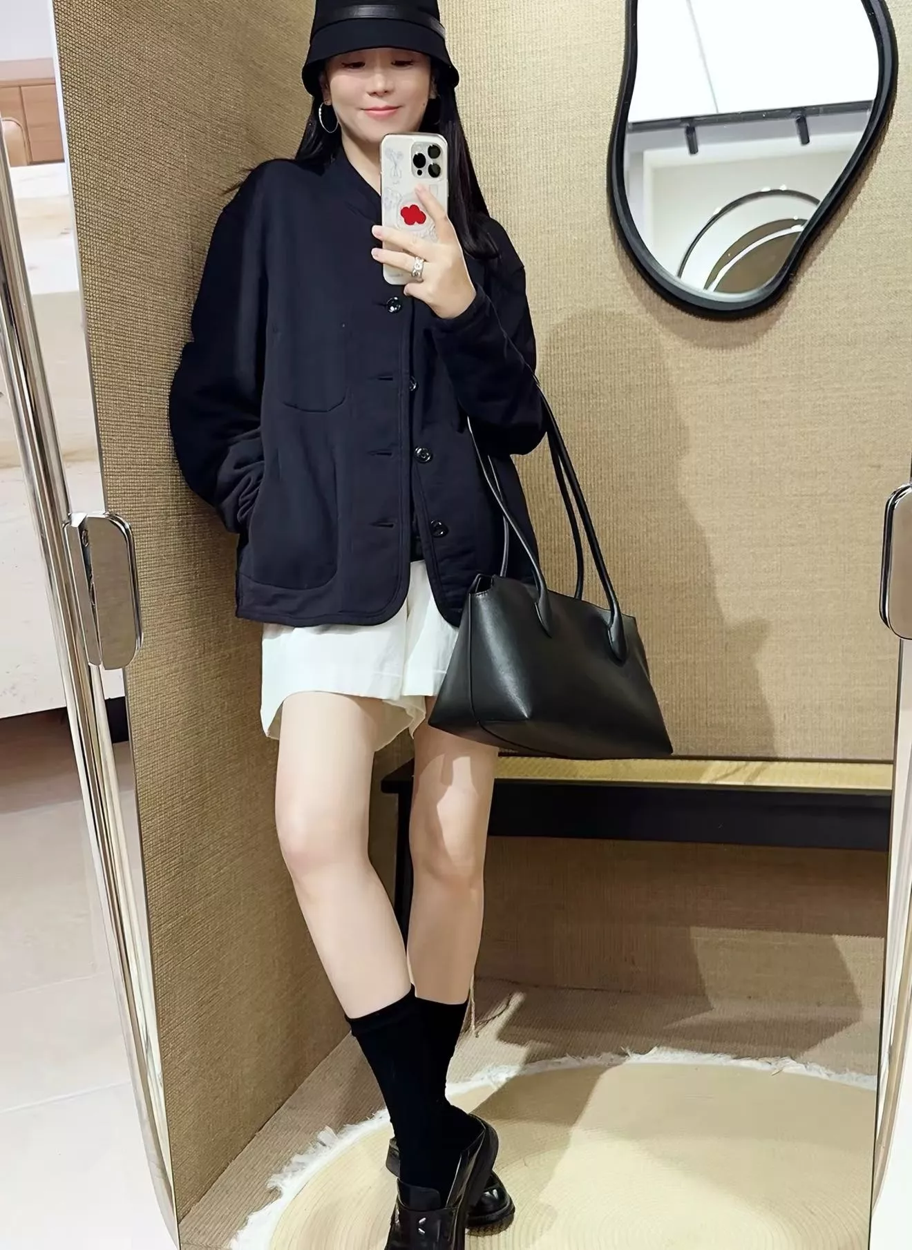포티파이브알 스탠드넥 테리 여성용 버튼 재킷 상세 이미지 32