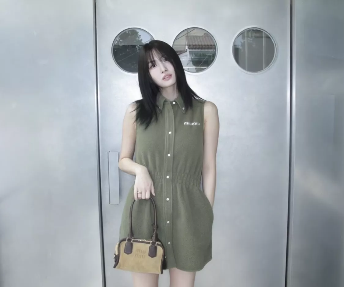 미우미우 플리스 민소매 밴딩 여성용 원피스 상세 이미지 13