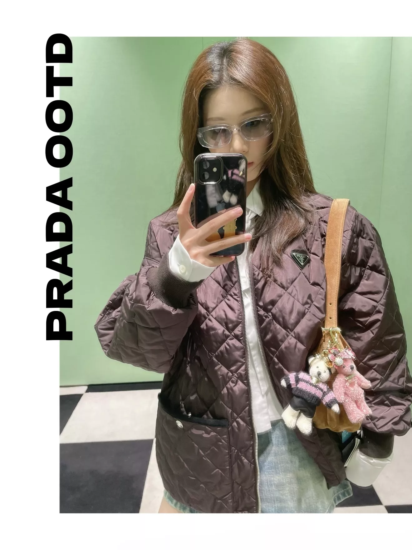 프라다 퀼팅 나일론 여성용 버튼 재킷 상세 이미지 18