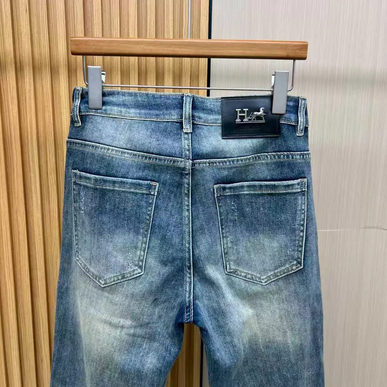 에르메스 슬림 스트레이트 남녀공용 데님 팬츠 상세 이미지 7
