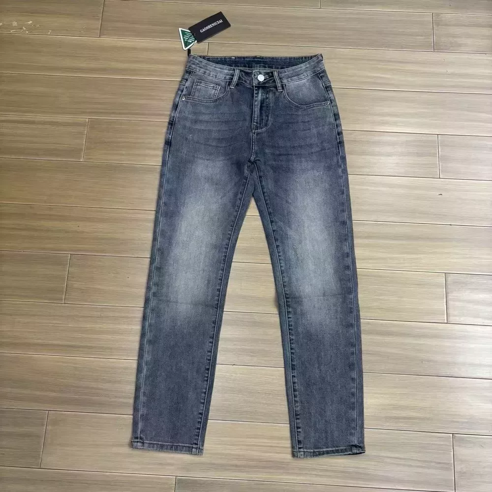 몽클레어 워싱 일자핏 남녀공용 데님 팬츠