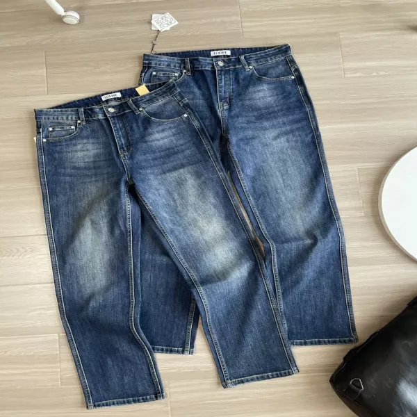 로에베 워싱 자수 남녀공용 데님 팬츠