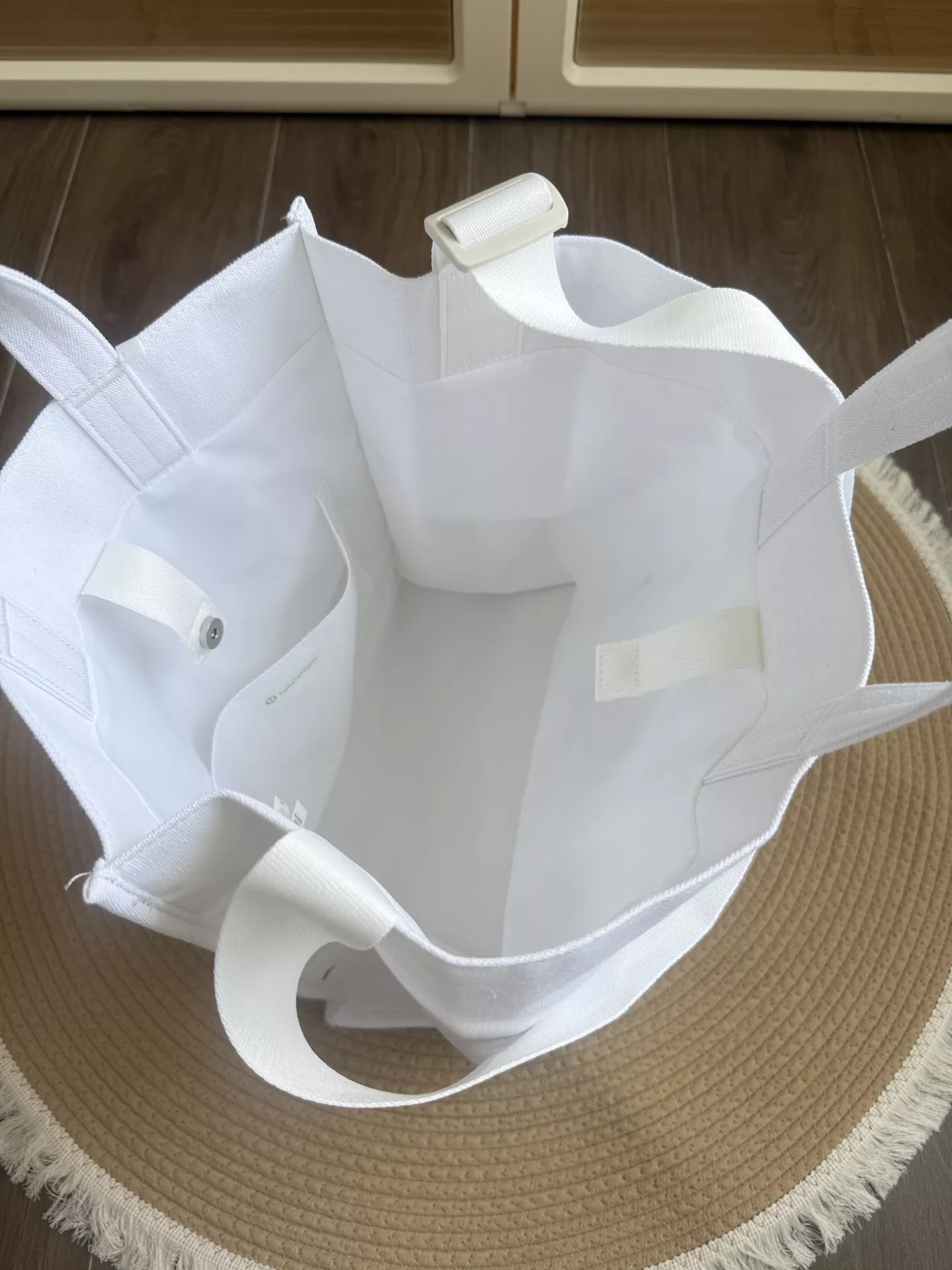 룰루레몬 레터링 자수 순면 캔버스 토트백 상세 이미지 25