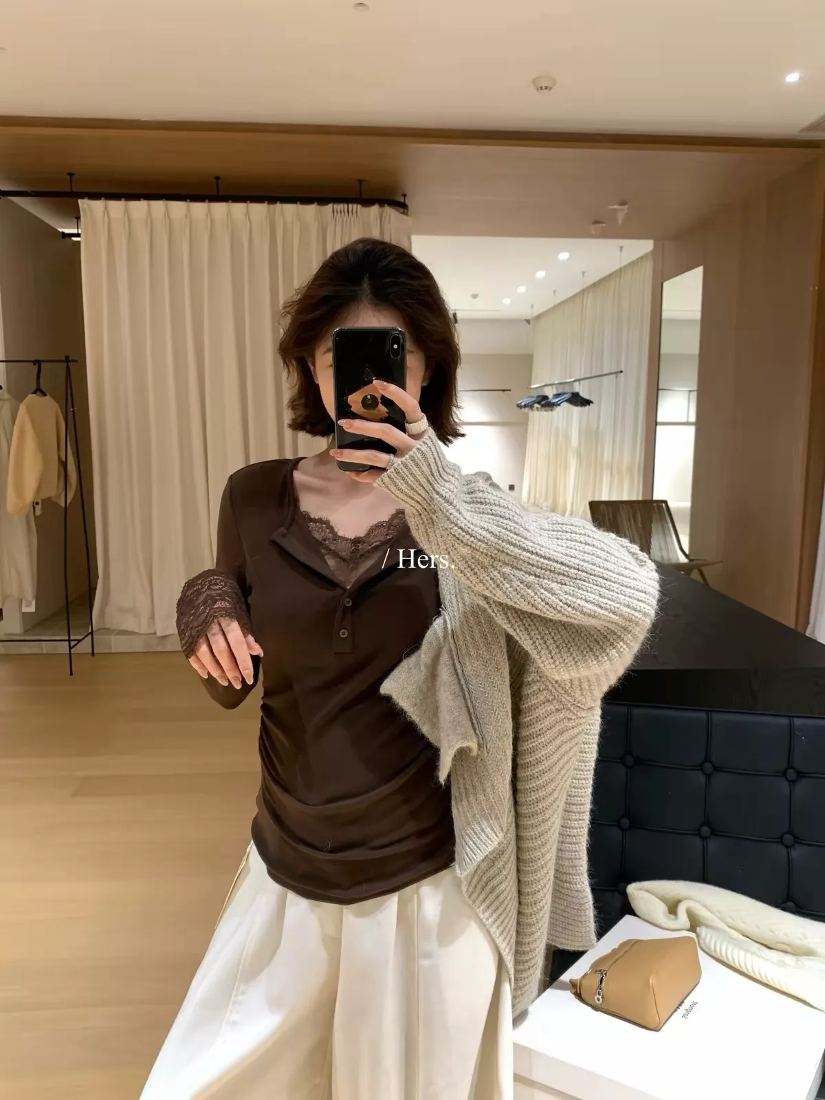 노브랜드 레이스 레이어드 여성용 긴소매 티셔츠 상세 이미지 47