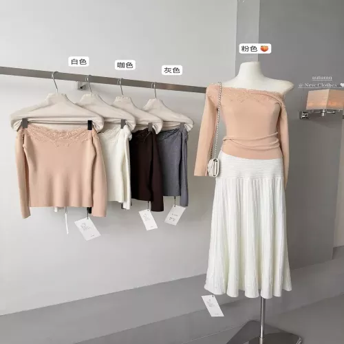 노브랜드 레이스 브이넥 여성용 긴소매 티셔츠