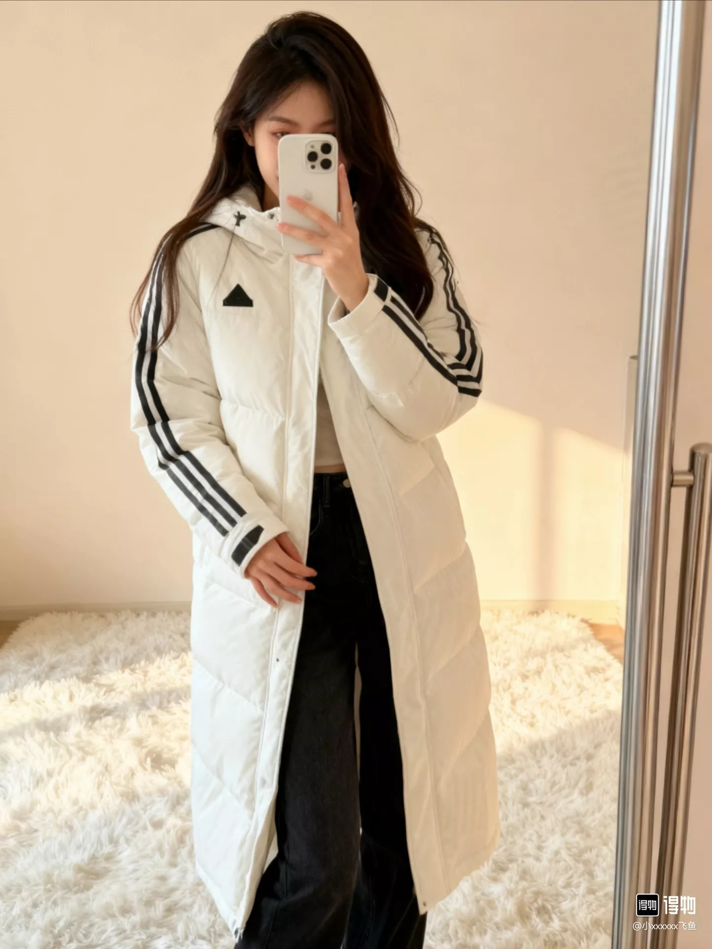 아디다스 삼선 드롭 숄더 남녀공용 롱 패딩 상세 이미지 20