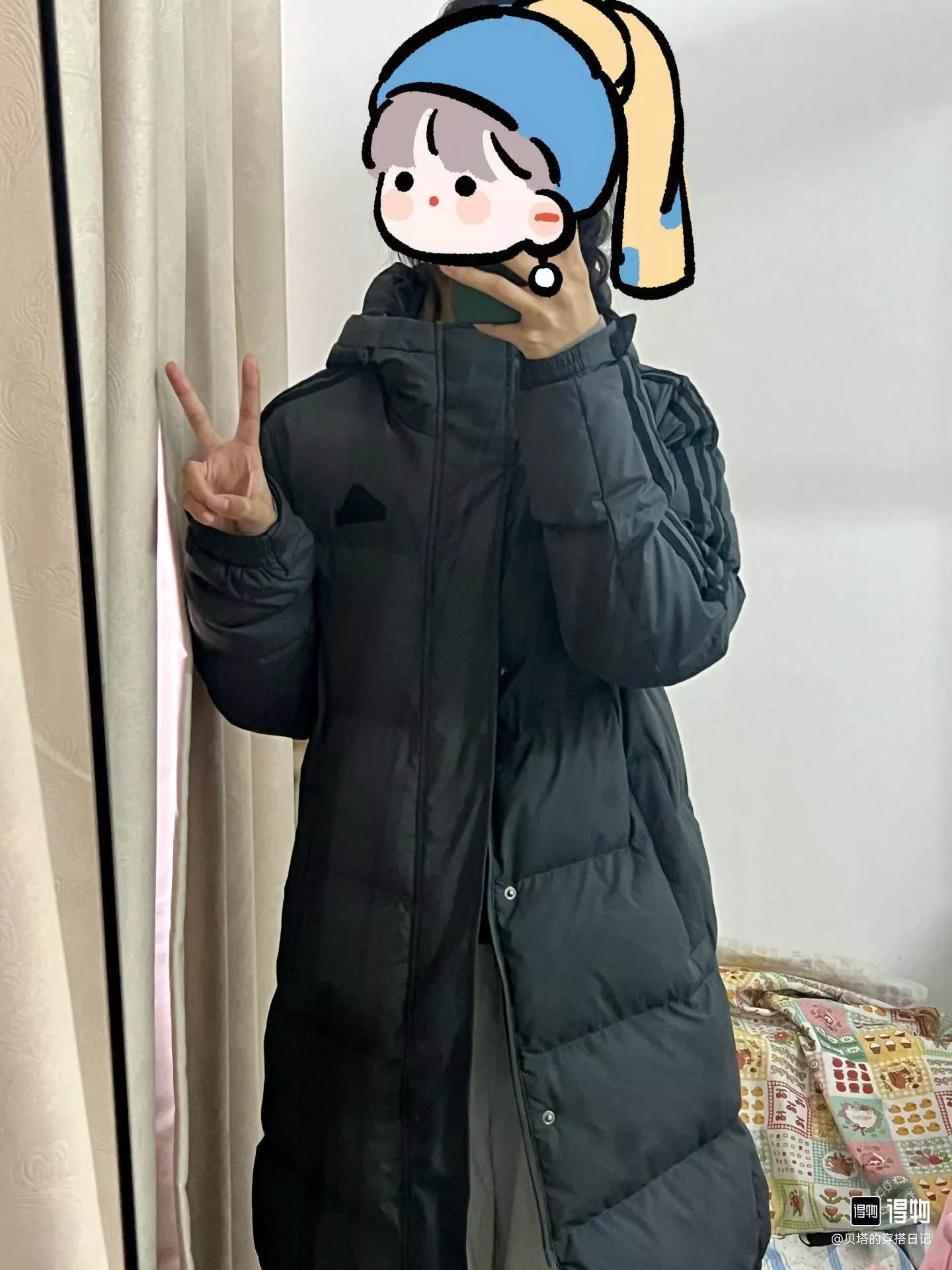 아디다스 삼선 드롭 숄더 남녀공용 롱 패딩 상세 이미지 23