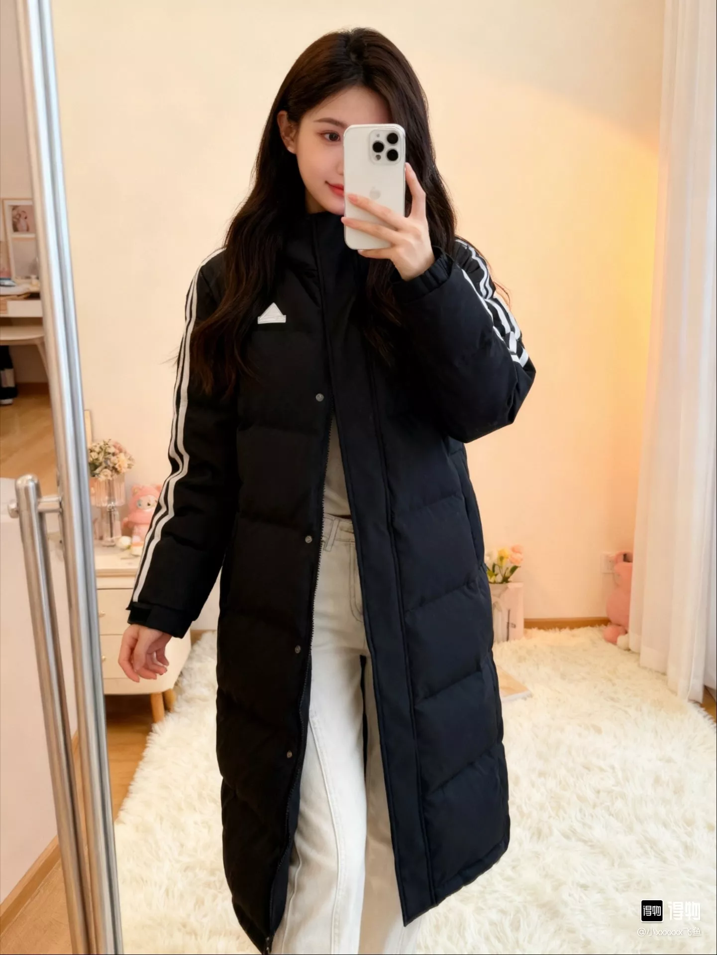 아디다스 삼선 드롭 숄더 남녀공용 롱 패딩 상세 이미지 29