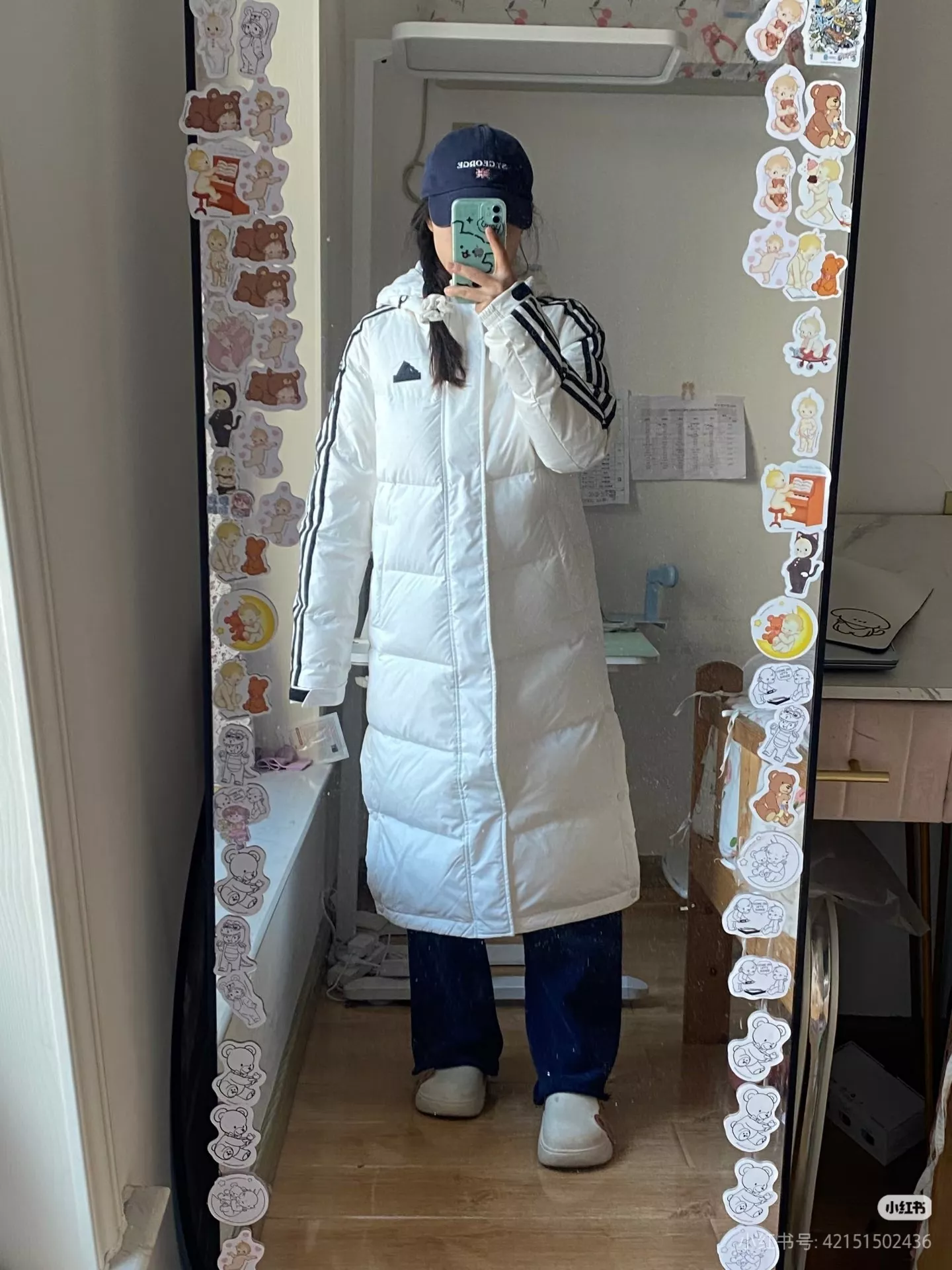 아디다스 삼선 드롭 숄더 남녀공용 롱 패딩 상세 이미지 33