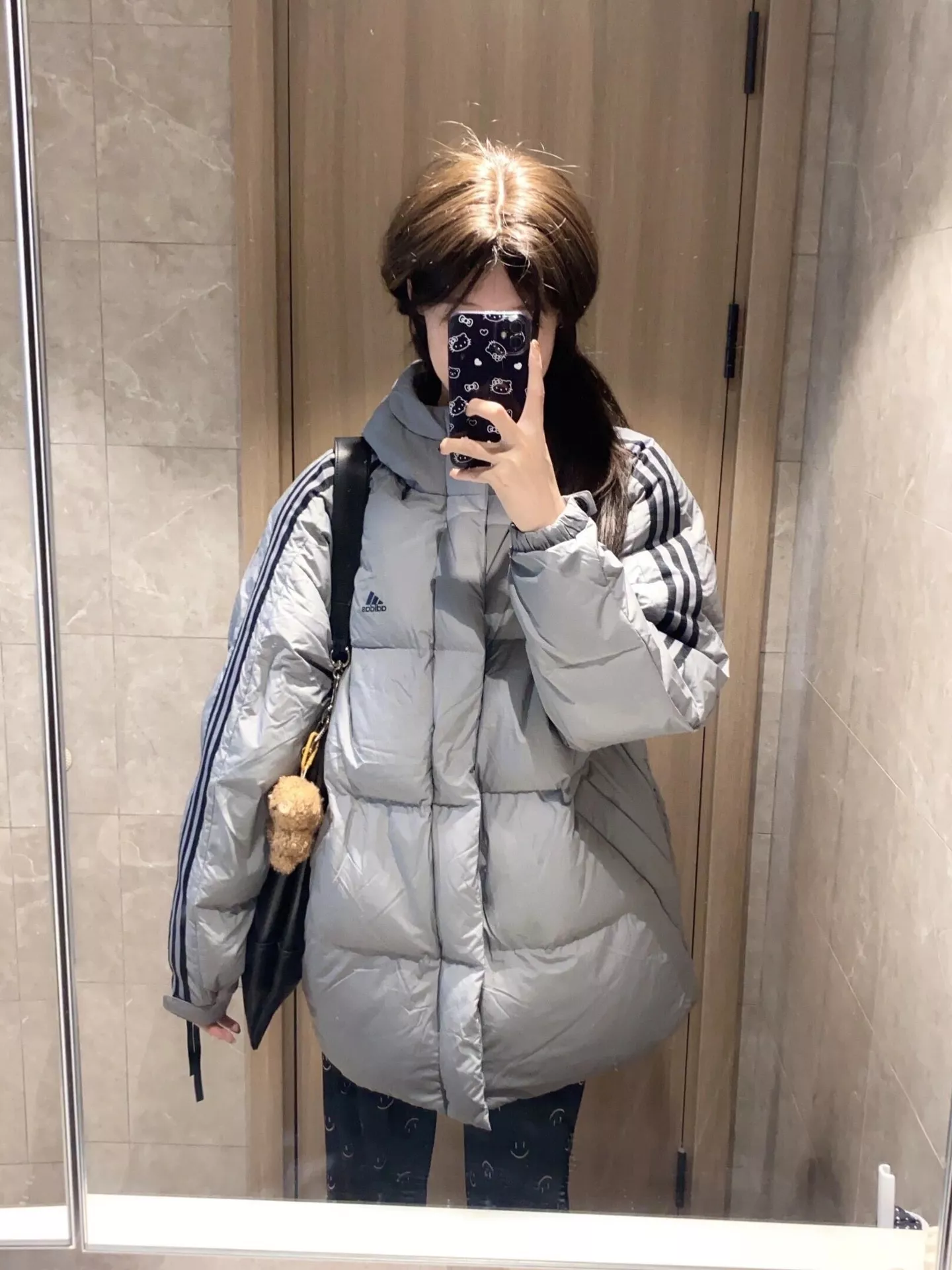 아디다스 후드 드롭 숄더 남녀공용 쇼트 패딩 상세 이미지 19