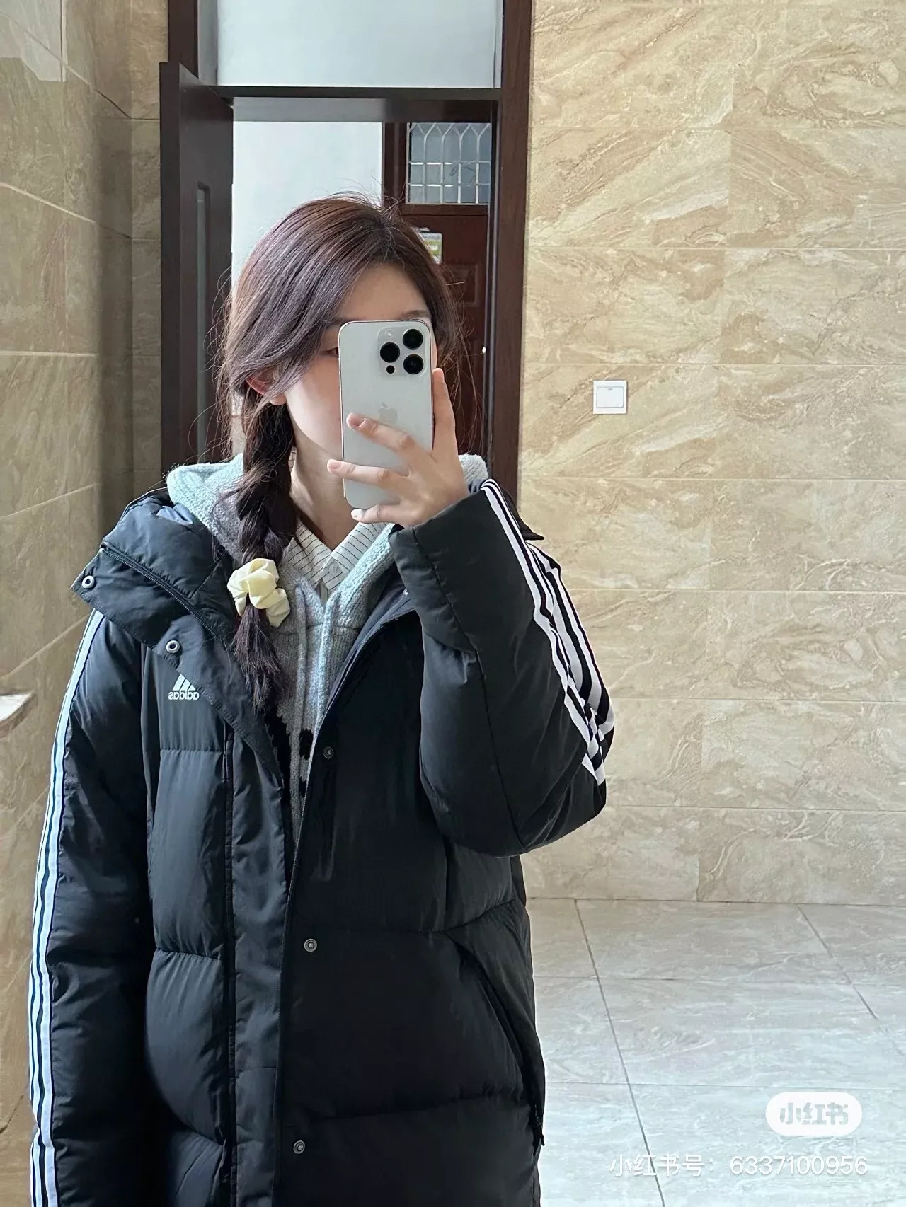 아디다스 후드 드롭 숄더 남녀공용 쇼트 패딩 상세 이미지 22