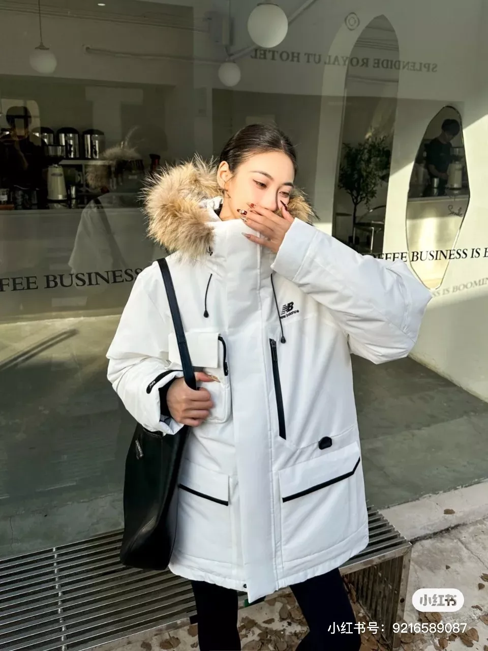 뉴발란스 퍼 칼라 덕다운 남녀공용 미들 패딩 상세 이미지 62