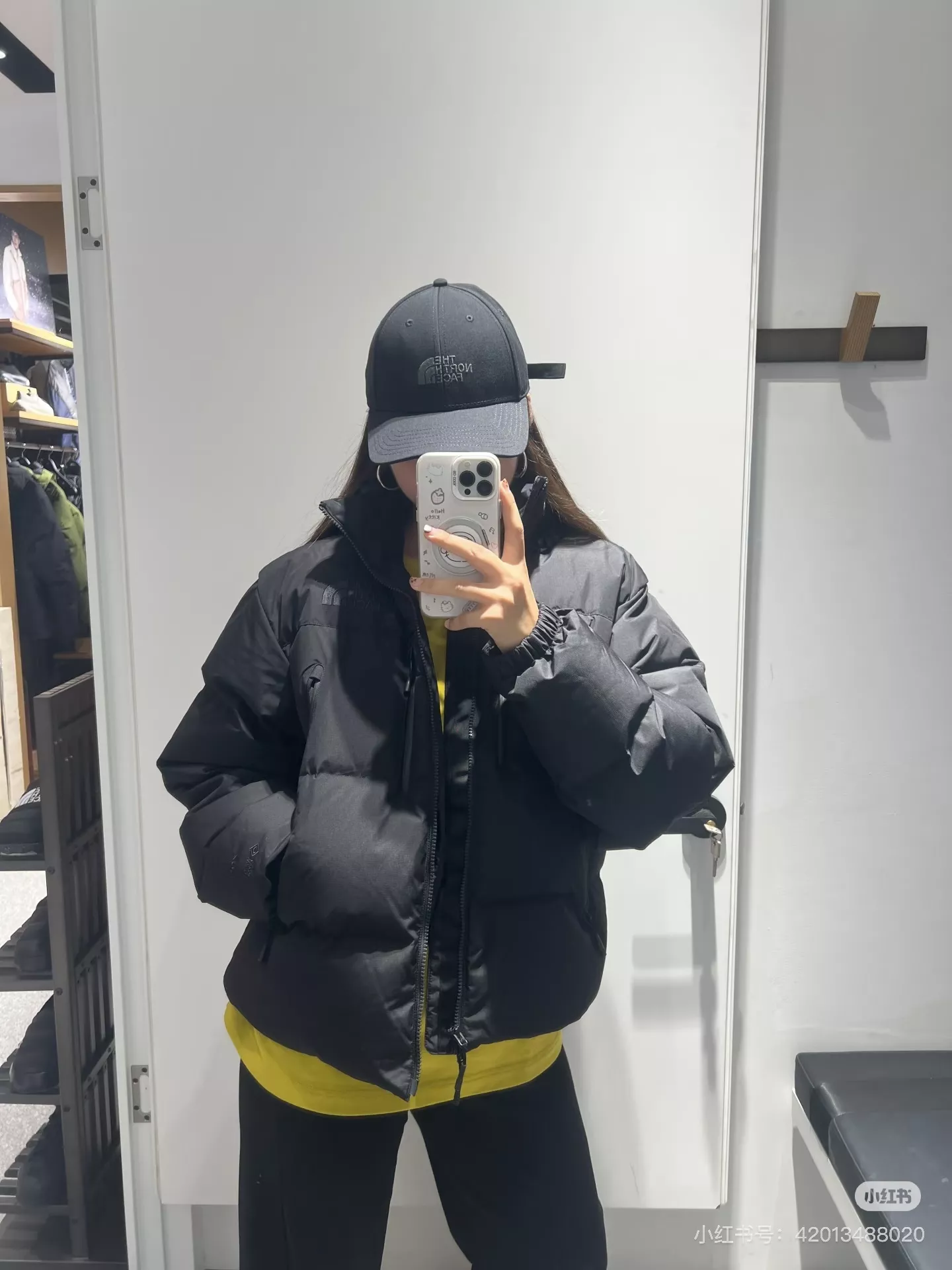 노스페이스 무광 숨김 후드 남녀공용 쇼트 패딩 상세 이미지 31