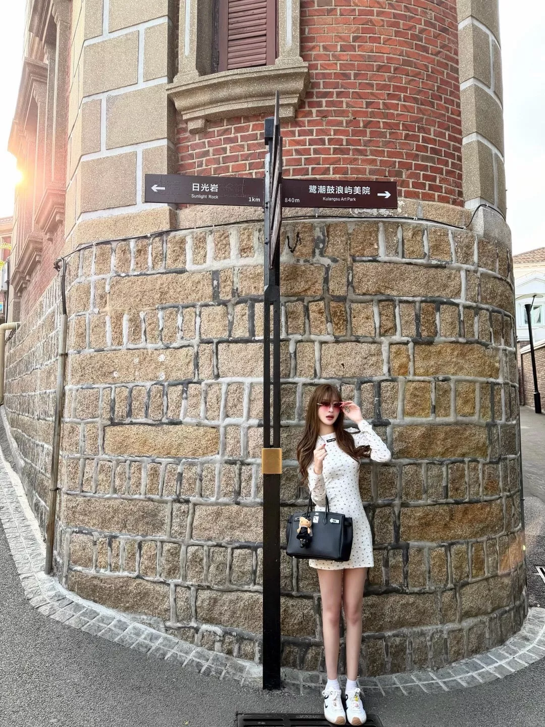 미우미우 잔꽃 프린트 긴소매 면 여성용 원피스 상세 이미지 17
