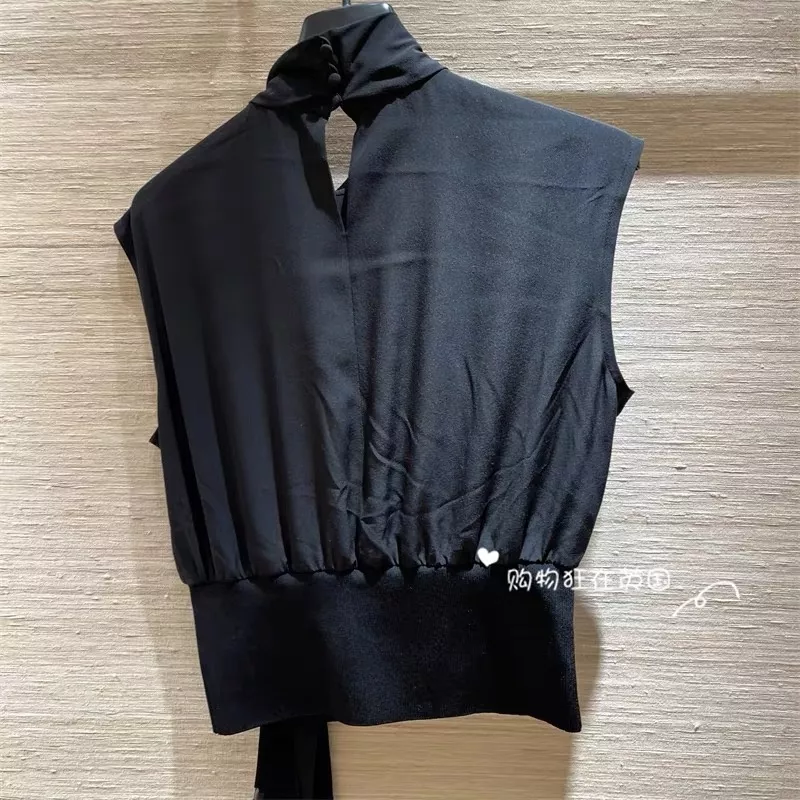 루이비통 타이넥 크롭 여성용 민소매 블라우스 상세 이미지 31