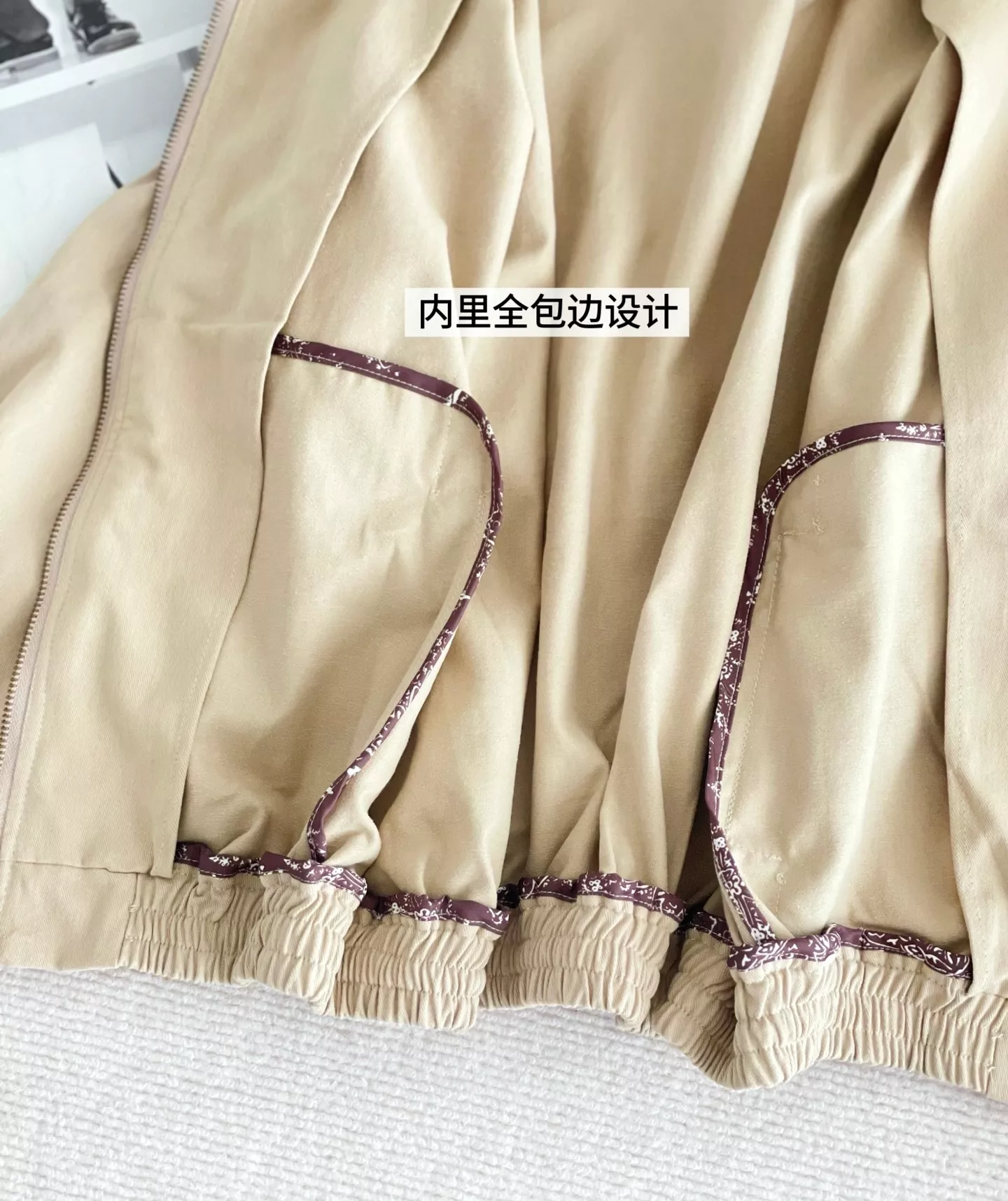 랄프로렌 자수 카라 패턴 소매 여성용 집업 재킷 상세 이미지 17