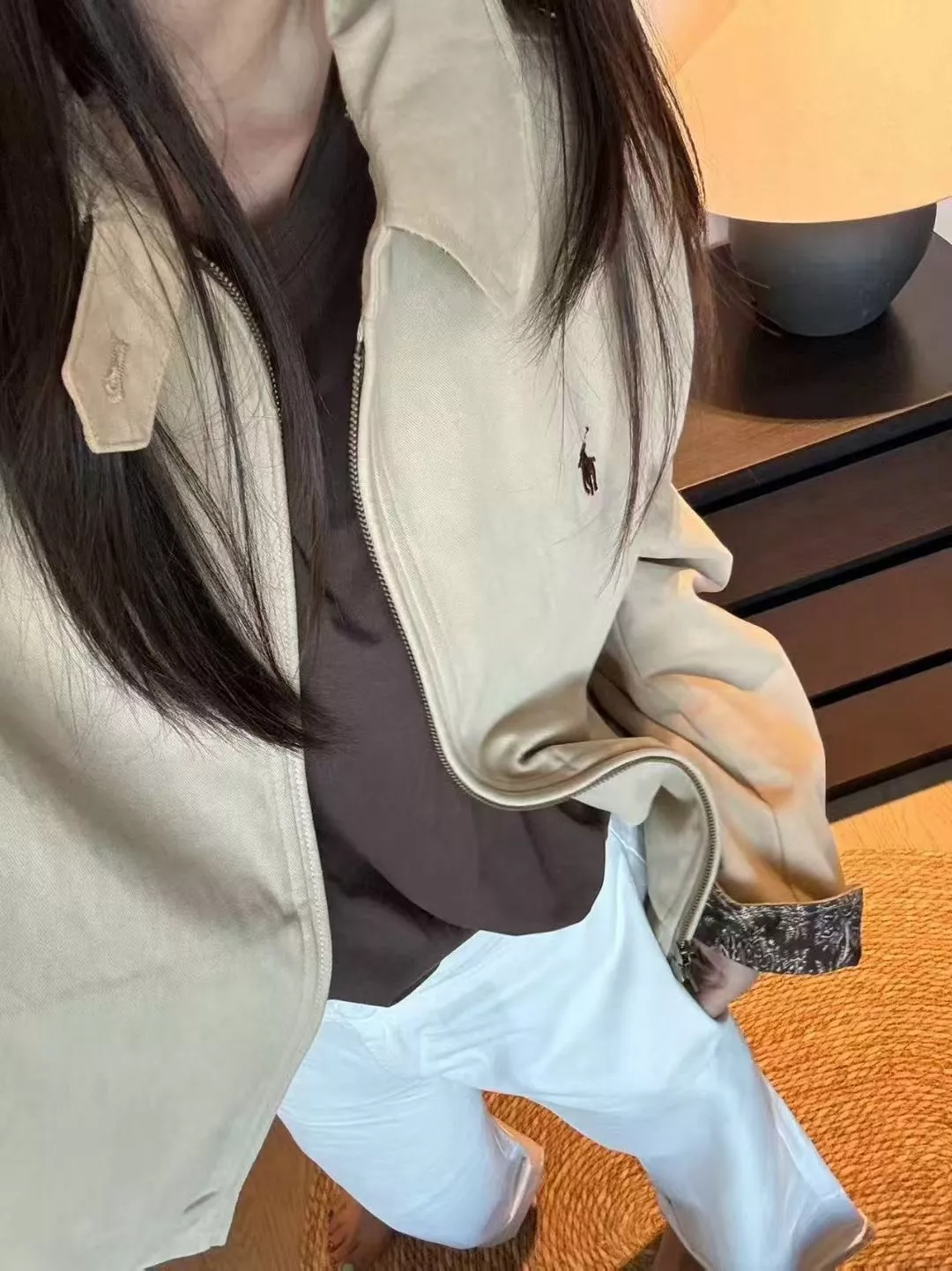 랄프로렌 자수 카라 패턴 소매 여성용 집업 재킷 상세 이미지 29