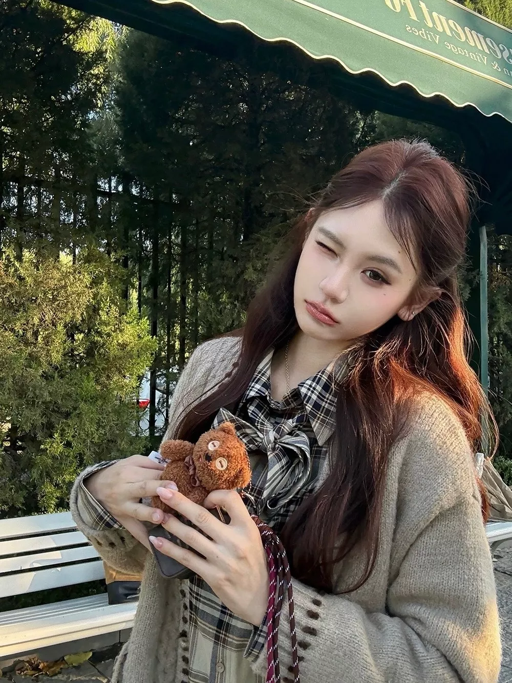 버버리 체크 자수 기모 면 여성용 긴소매 셔츠 상세 이미지 29
