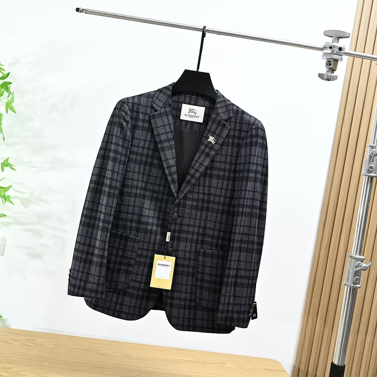 버버리 체크 투 버튼 남녀공용 정장 재킷 상세 이미지 3