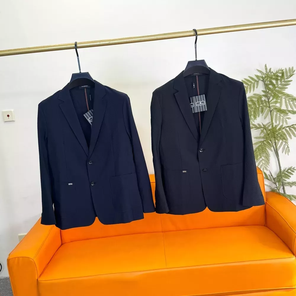 제냐 버블 조직 투버튼 남녀공용 정장 재킷