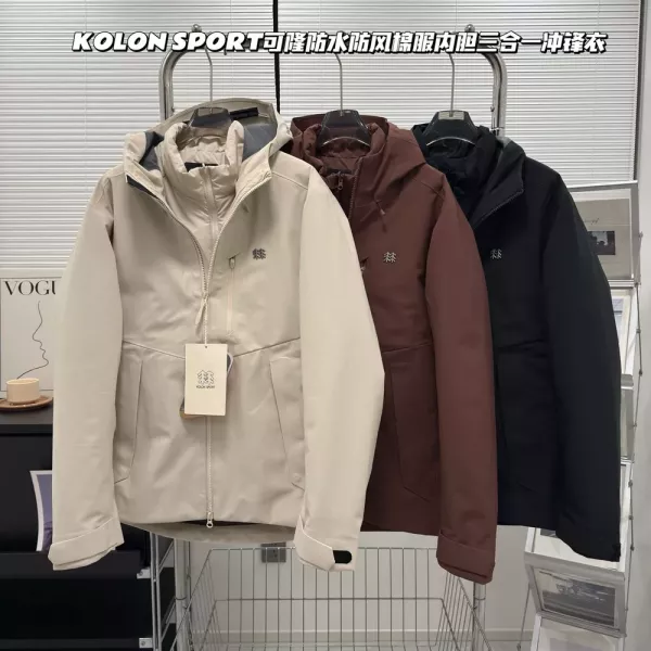 코오롱스포츠 탈착 내피 후드 남녀공용 후드 재킷