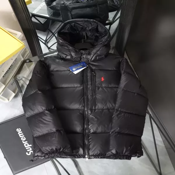랄프로렌 탈착 후드 나일론 남녀공용 쇼트 패딩