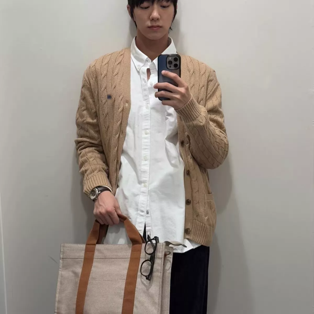 랄프로렌 브이넥 꽈배기 남녀공용 긴소매 가디건 상세 이미지 32